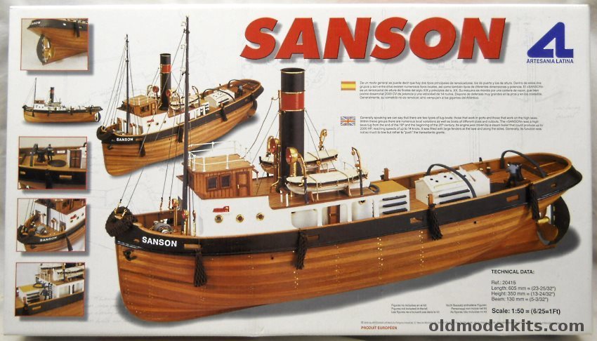 Artesania Latina 1/50 Sanson Tugboat, 20415 plastic model kit